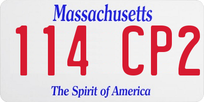 MA license plate 114CP2