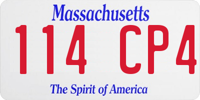 MA license plate 114CP4