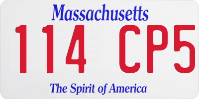 MA license plate 114CP5
