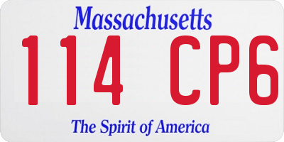 MA license plate 114CP6