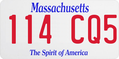 MA license plate 114CQ5