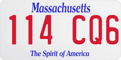 MA license plate 114CQ6