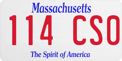 MA license plate 114CS0