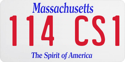 MA license plate 114CS1