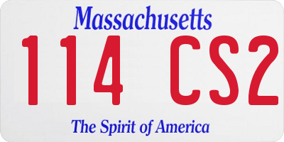 MA license plate 114CS2