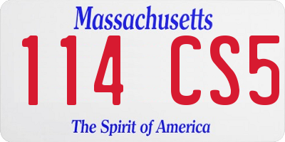 MA license plate 114CS5