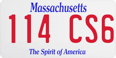 MA license plate 114CS6