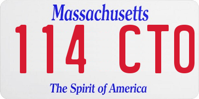 MA license plate 114CT0