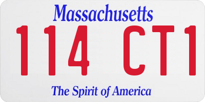 MA license plate 114CT1