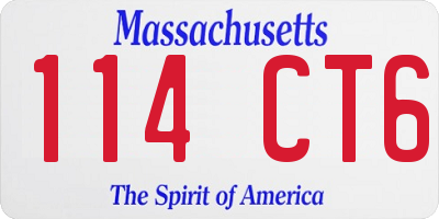 MA license plate 114CT6
