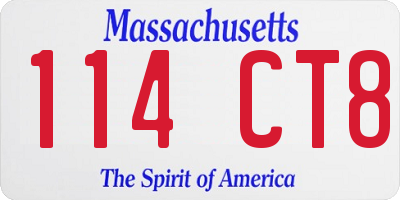 MA license plate 114CT8