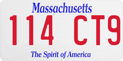 MA license plate 114CT9