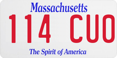 MA license plate 114CU0