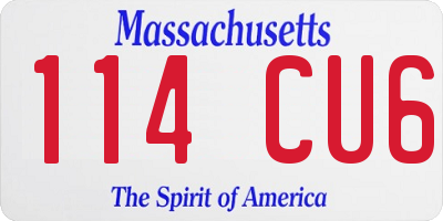 MA license plate 114CU6