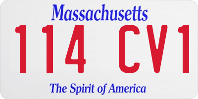 MA license plate 114CV1