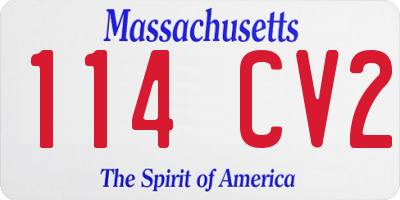 MA license plate 114CV2