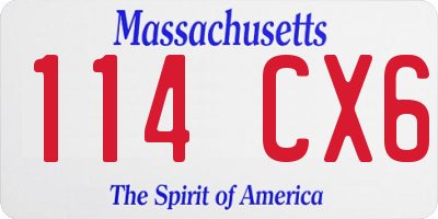 MA license plate 114CX6