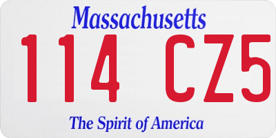 MA license plate 114CZ5
