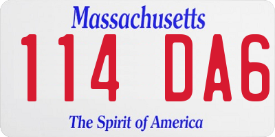 MA license plate 114DA6