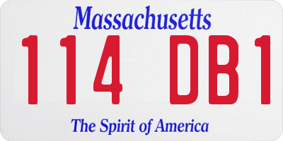 MA license plate 114DB1