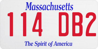 MA license plate 114DB2