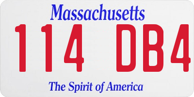 MA license plate 114DB4