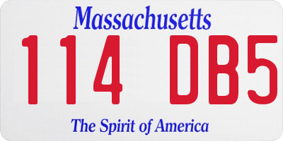MA license plate 114DB5