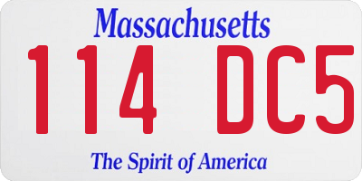 MA license plate 114DC5
