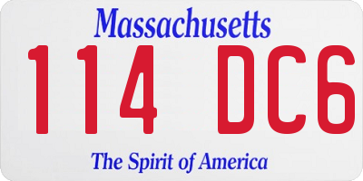 MA license plate 114DC6