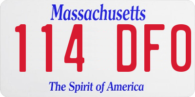 MA license plate 114DF0