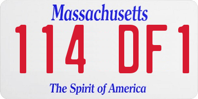 MA license plate 114DF1