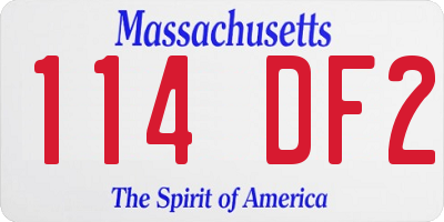 MA license plate 114DF2