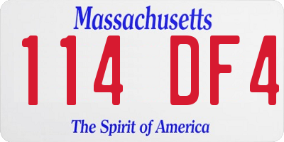 MA license plate 114DF4