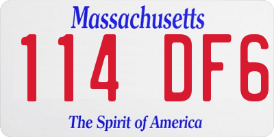 MA license plate 114DF6