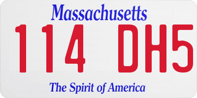 MA license plate 114DH5