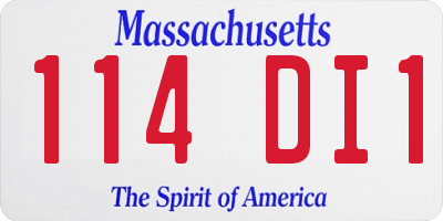 MA license plate 114DI1