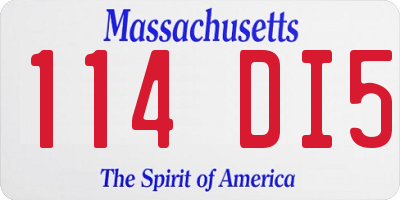 MA license plate 114DI5