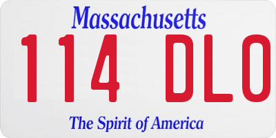 MA license plate 114DL0