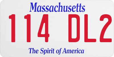 MA license plate 114DL2
