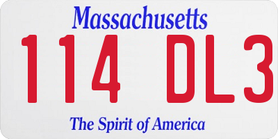 MA license plate 114DL3