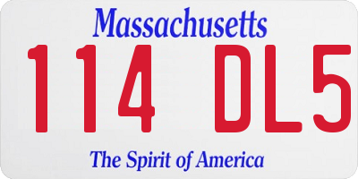 MA license plate 114DL5