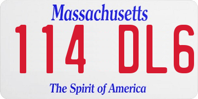 MA license plate 114DL6