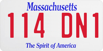 MA license plate 114DN1