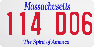 MA license plate 114DO6