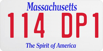 MA license plate 114DP1