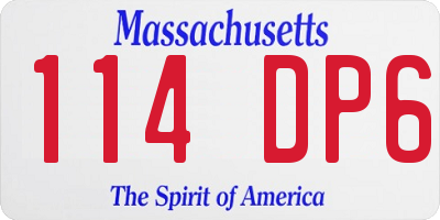 MA license plate 114DP6