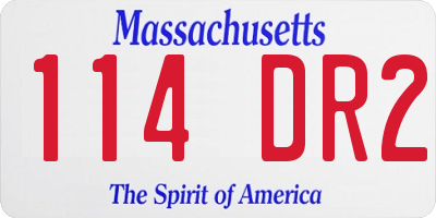 MA license plate 114DR2
