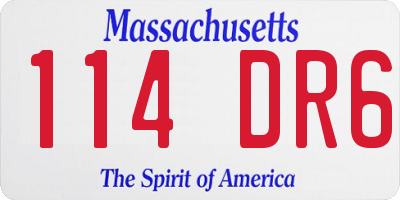 MA license plate 114DR6