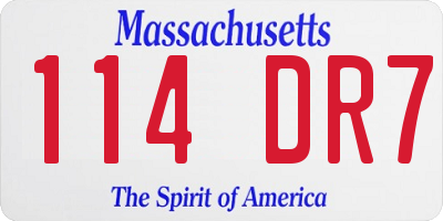 MA license plate 114DR7