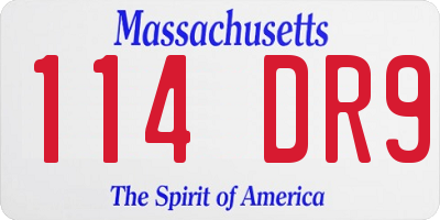 MA license plate 114DR9